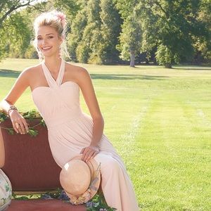 Camille La Vie size 6 Petite dress baby pink blush bridesmaid wedding